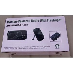 Dynamo Powered Emergency Radio With Flashlight AM FM NOAA Weather
